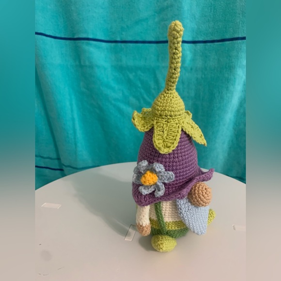 Handmade crochet Mr “Bellflower” gnome - Picture 2 of 7